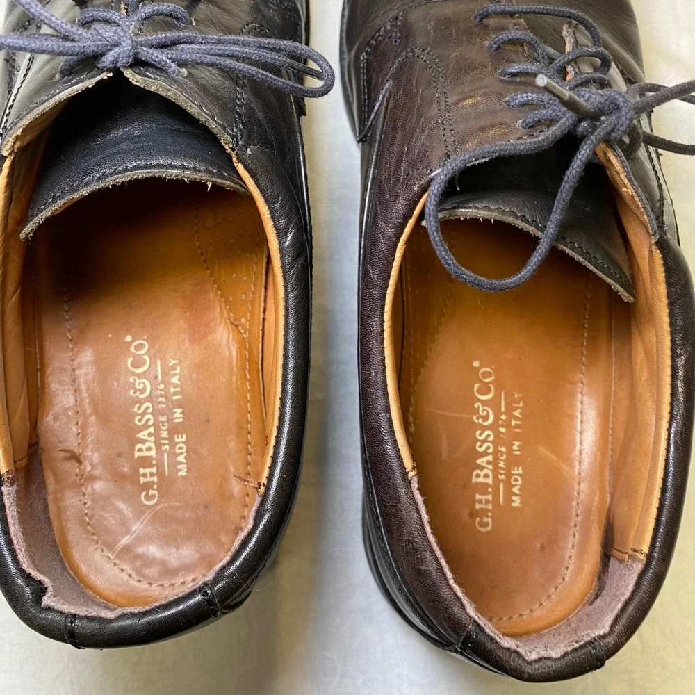 G.H.‎ Bass & Co. Mardi Cap Toe Oxford Dress Shoes Men's Size 12 M Black Italy